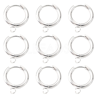 201 Stainless Steel Huggie Hoop Earring Findings LS-STAS-P283-01D-S-1