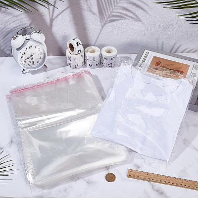 210Pcs Rectangle OPP Cellophane Resealable Bags ABAG-GO0001-13-1