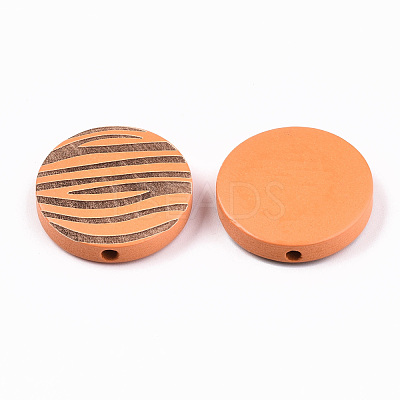 Painted Natural Wood Beads WOOD-T021-50B-06-1