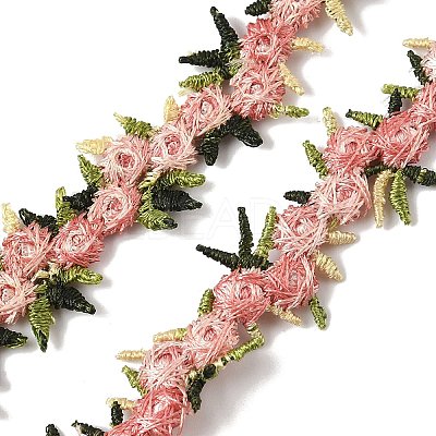 Polyester Flower Lace Ribbon OCOR-WH0070-77G-1