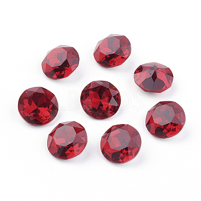 Pointed Back & Back Plated K9 Glass Rhinestone Cabochons X-RGLA-J012-8mm-501-1