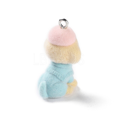 Flocky Resin Pendants RESI-A040-03A-1