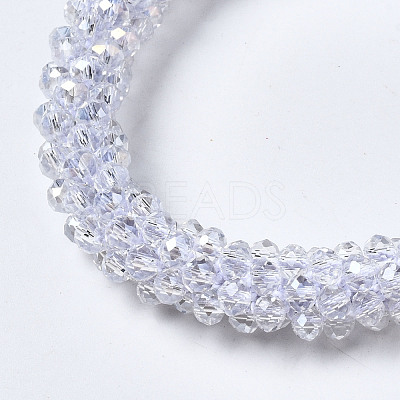 Faceted Transparent Glass Beads Stretch Bracelets BJEW-S144-002C-06-1