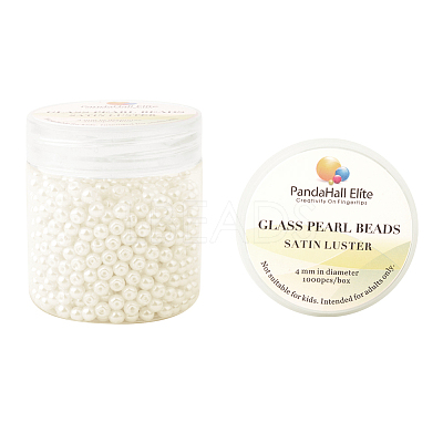 Pearlized Eco-Friendly Dyed Glass Pearl Round Bead HY-PH0002-04-B-1