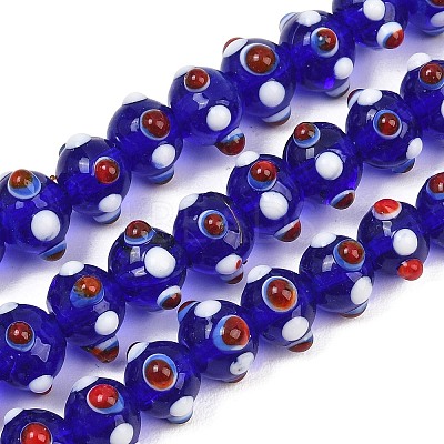 Handmade Bumpy Lampwork Beads Strands LA-CBA05D6-01-06-1