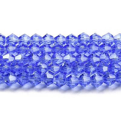 Transparent Electroplate Glass Beads Strands EGLA-A039-T4mm-A07-1
