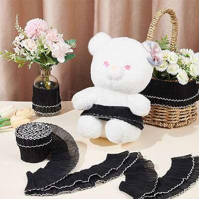 6 Yards 2-Layer Polyester Pleated Ribbon OCOR-FG0002-03A-1