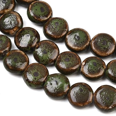 Vintage Style Glazed Porcelain Beads PORC-B002-12-01-1