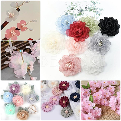 Gypsum with Cotton Cord Artificial Flower Core DIY-WH20007-36A-08-1