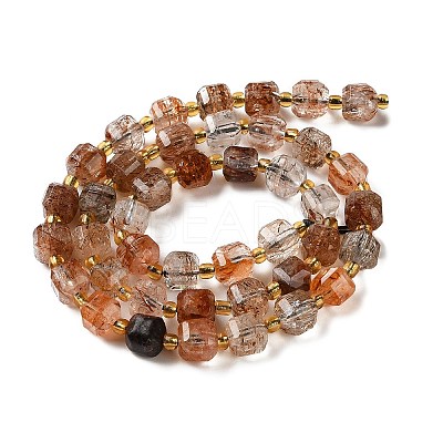 Natural Black Gold Rutilated Quartz Beads Strands GG-CBABD99-03A-1