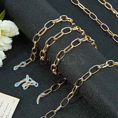 Aluminium Cable Chains/Paperclip Chains Eyeglasses Chains AJEW-AR0001-09G-1