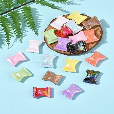 32Pcs UV Plating Rainbow Iridescent Acrylic Beads OACR-FS0002-13-1
