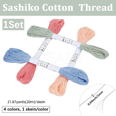 4 Skeins 4 Colors 6-Ply Cotton Embroidery Floss EMBR-WH20001-003D-1