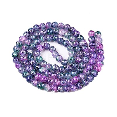 Drawbench Crackle Glass Beads Strands X-GLAA-N006-8mm-05-1