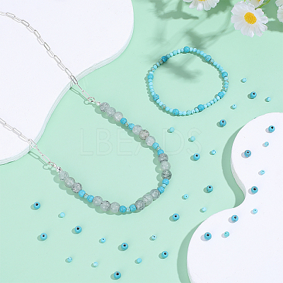 337Pcs 3 Sizes Dyed Synthetic Turquoise Beads TURQ-PH0001-23-1