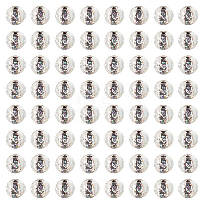 100Pcs Crackle Transparent Glass Beads GLAA-TADJ0001-12B-1