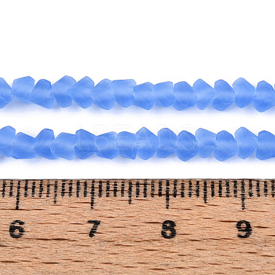 Frosted Transparent Glass Beads Strands GLAA-N016-4mm-05-1