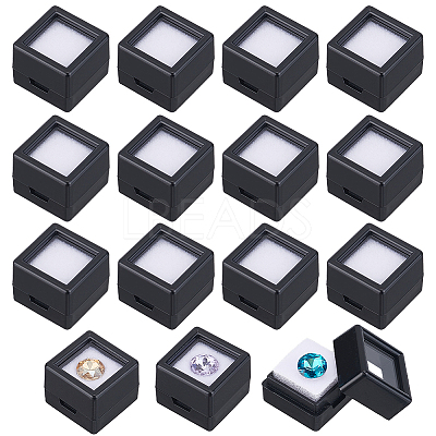 Cube Plastic Loose Diamond Storage Boxes CON-WH0095-49C-1