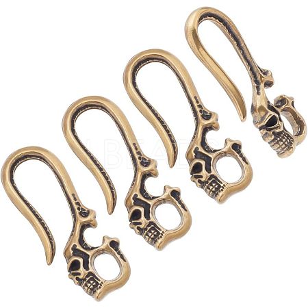 ARRICRAFT 4Pcs Tibetan Style Brass Hook Clasp FIND-AR0002-53-1