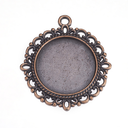 Zinc Alloy Pendant Settings for Cabochon & Rhinestone PALLOY-A15290-R-LF-1