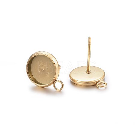 Ion Plating(IP) 304 Stainless Steel Stud Earring Settings STAS-H467-08G-16mm-1