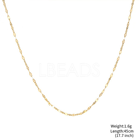 Gold Plated Stainless Steel  Dapped Chain Necklaces BK0244-2-1