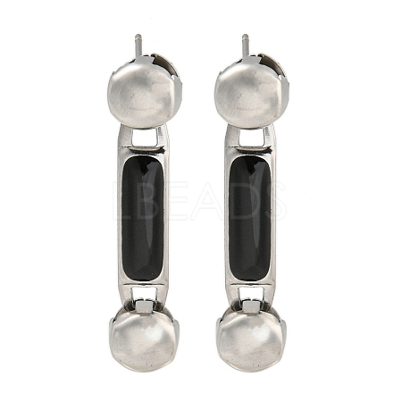 304 Stainless Steel Enamel Stud Earrings EJEW-S229-15P-01-1