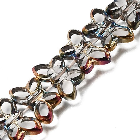 Electroplated Transparent Glass Beads Strands GL-CBA98F0-03E-1