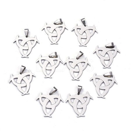 Boy Jewelry Original Color 201 Stainless Steel Triangle Knot Pendants STAS-I032-228-1