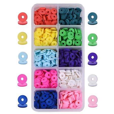 80g 10 Colors Handmade Polymer Clay Beads CLAY-SZ0001-33B-1