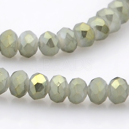Full Rainbow Plated Faceted Rondelle  Glass Beads Strands GLAA-A024B-FR01-1