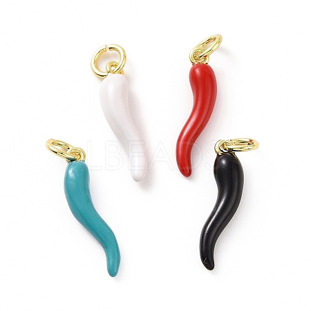 Rack Plating Brass Enamel Charms KK-C008-20G-1