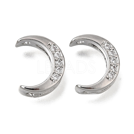 Brass Micro Pave Clear Cubic Zirconia Beads CU-CBAC809-01P-1