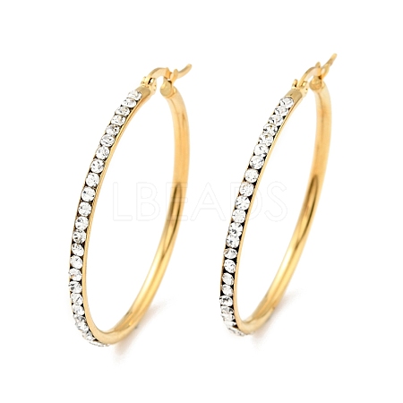 Crystal Rhinestone Hoop Earrings EJEW-D279-01G-03-1