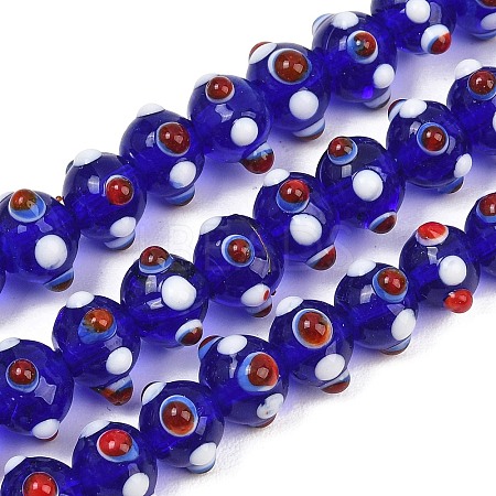 Handmade Bumpy Lampwork Beads Strands LA-CBA05D6-01-06-1