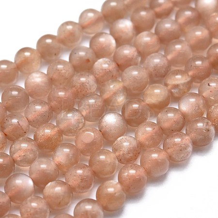 Natural Peach Moonstone Beads Strands G-K305-24-C-1