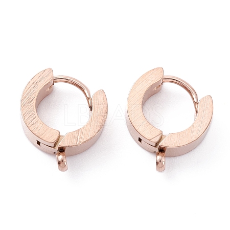 Ion Plating(IP) 304 Stainless Steel Huggie Hoop Earrings Findings STAS-I167-01C-RG-1