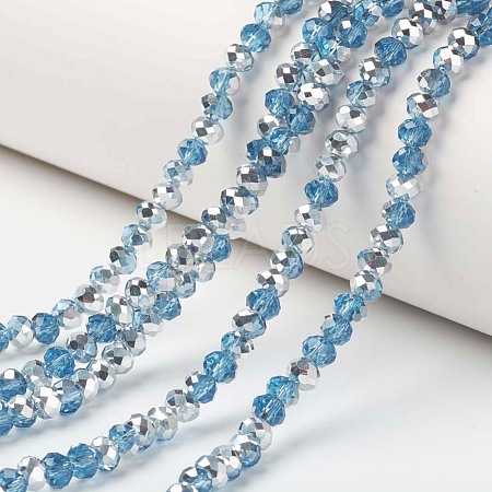 Electroplate Transparent Glass Beads Strands EGLA-A034-T4mm-M18-1