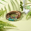 Wood Beads Stretch Bracelet Sets for Girl Women BJEW-JB06766-2