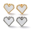 6 Pair 2 Color Heart Natural Shell Stud Earrings EJEW-A024-10-2