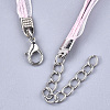 Waxed Cord and Organza Ribbon Necklace Making NCOR-T002-134-3