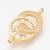 Brass Micro Pave Cubic Zirconia Links ZIRC-Q013-108G-2