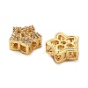 Brass Micro Pave Cubic Zirconia Beads KK-D093-03G-2