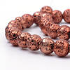 Electroplated Natural Lava Rock Bead Strands X-G-S239-10-12mm-13-3