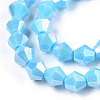 Opaque Solid Color Electroplate Glass Beads Strands EGLA-A039-P6mm-B12-2