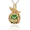 Golden Tone Brass Hollow Round Cage Pendants KK-J237-10G-2