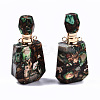 Assembled Synthetic Bronzite and Imperial Jasper Openable Perfume Bottle Pendants G-S366-059E-4