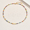 Natural Dyed Mixed Stone & Freshwater Pearl Round Beaded Necklaces for Women Daily and Party Wear XX1529-3