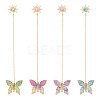 4Pcs Butterfly Sun Acrylic & Alloy Resin Charm Bookmark AJEW-TA00044-1