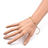 Brass Flat Round Charm Bracelets BJEW-JB05363-4